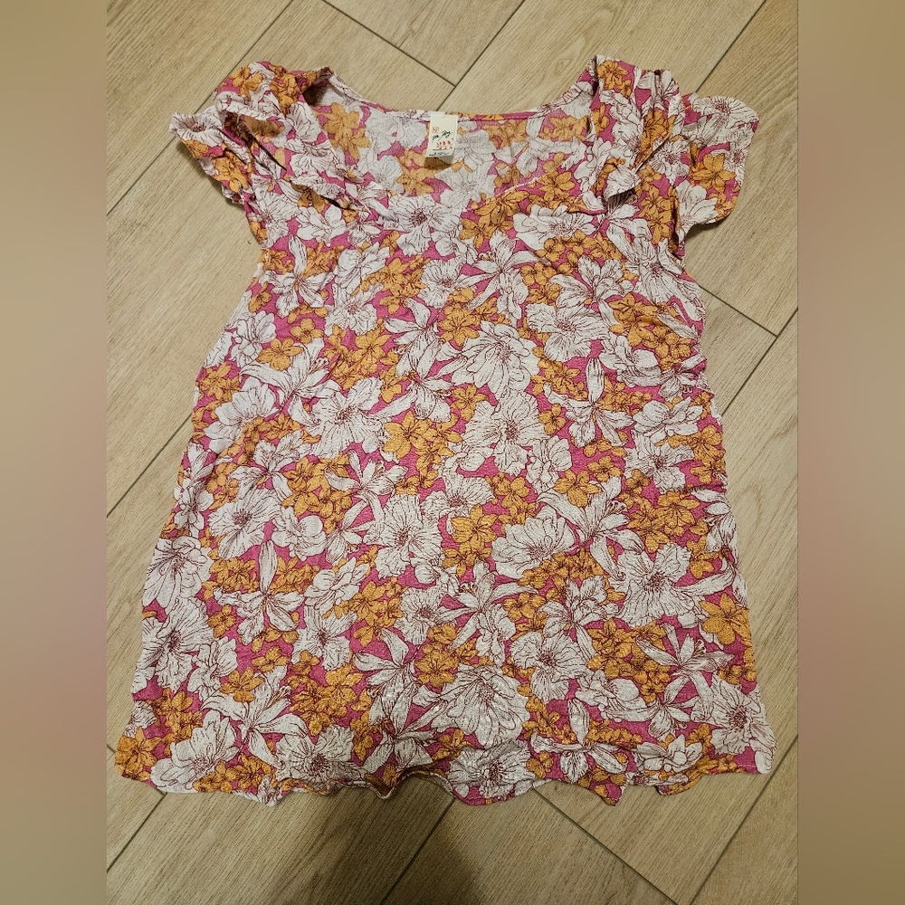 Ruffled Floral Maternity Top